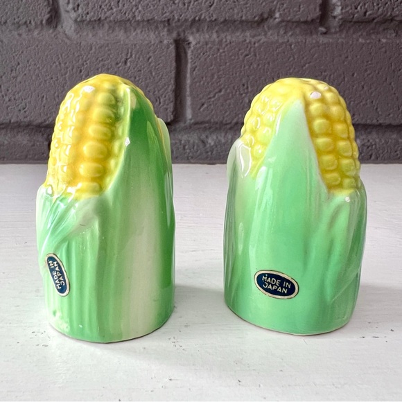 1960s VINTAGE Corn on the Cob Salt & Pepper Shaker Set Pair Husk - Picture 4 of 6